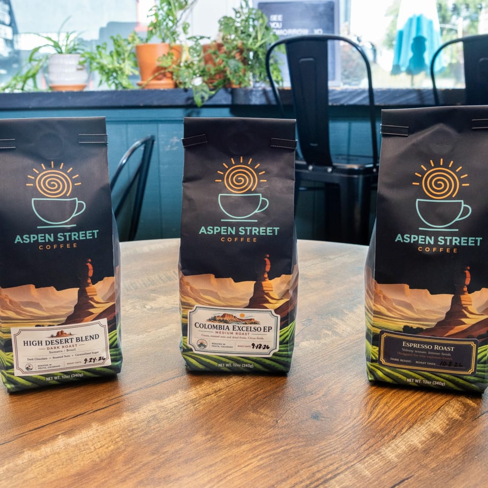 Aspen Street Coffee roast bags.