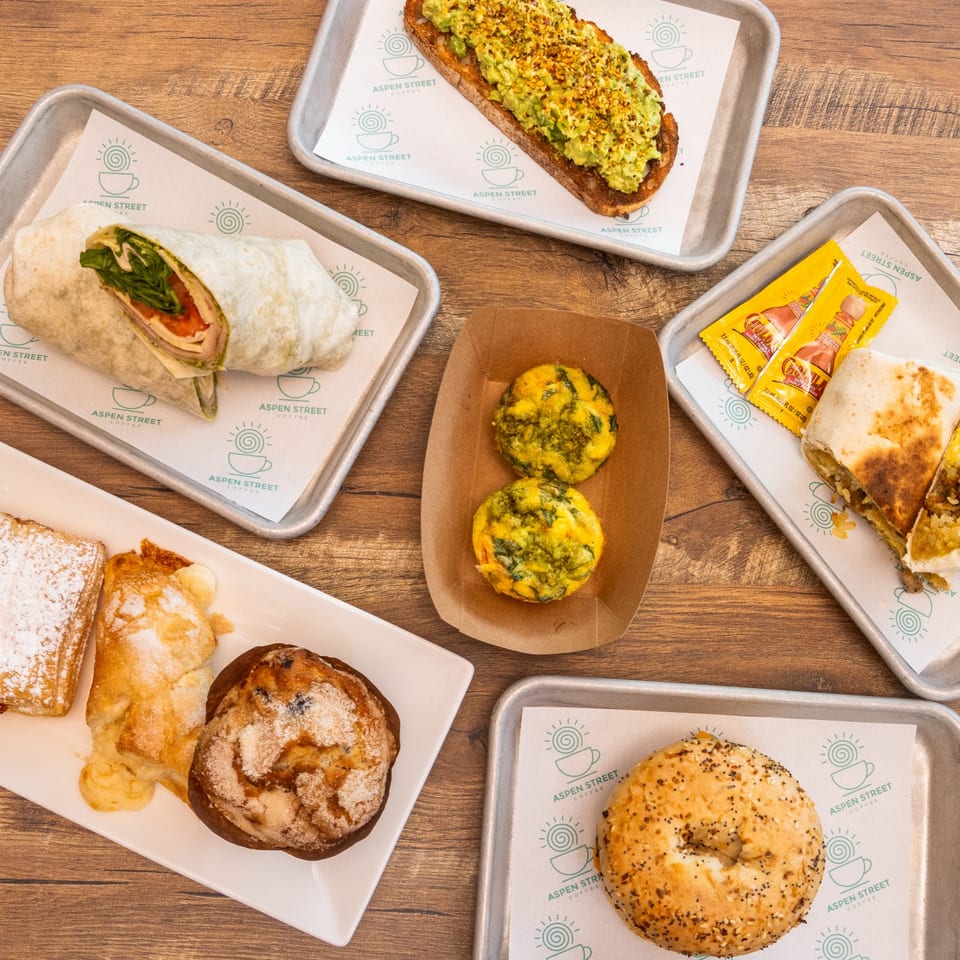 Breakfast and café favorites at Aspen Street Coffee.